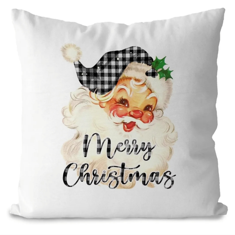 Merry Christmas 18x18 Vintage Christmas Santa Pillow Covers - NIP